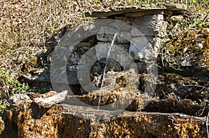 Old stone mountain fountain