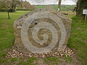 old stone outside St Stephens Chapel marking dead king