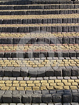 Old stone pavement stairs in the park