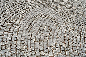 Old Stone Pavement Texture Background, Granite Cobblestone Road Pattern, Vintage Block Sidewalk