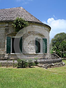 Old Stone Plantation Building in Tropical Setting