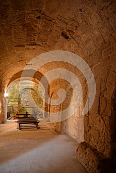 Old stone romanesque church architecture in Sardinia, Italy