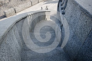 Old stone staircase on the embankment of Yalta