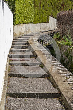 An old stone staircase in Morcote