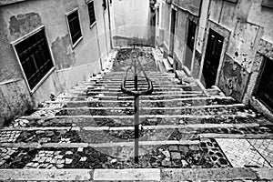 Old stone stairs in Lisbon