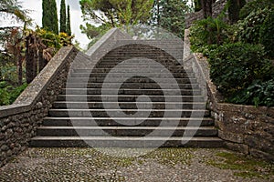 Old stone stairs in the park
