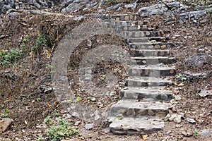 Old stone stairs up hill