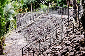 Old Stone Stairs, Wall and Floor.