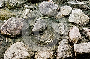 Old Stone Stairs, Wall and Floor.