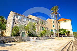 Old stone street in town of Vis
