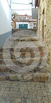 Old stone street village typical portuguese