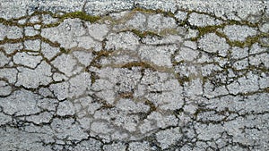 Old stone texture. Moss covered surface. Ruined wall
