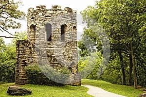 Old Stone Tower in Lush Green Scenery