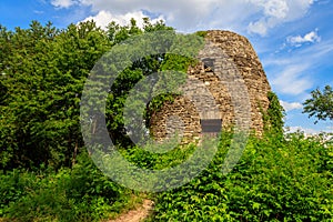 Old stone tower in Pyrohiv Pirogovo village near Kiev, Ukraine