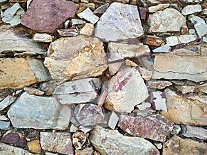 Old stone wall background texture close up