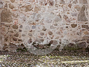 Old stone wall and floor photography background
