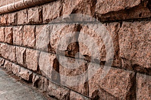 Stone wall made of large granite blocks