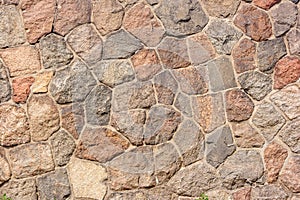 Old stone wall outdoor closeup