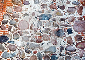 Old stone wall outdoor closeup