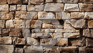 Old stone wall with rough brick pattern, solid and ancient generated by AI