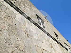 Old stone wall - windows