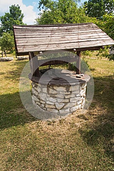 An old stone well on the Jura Krakowsko-Czestochowska