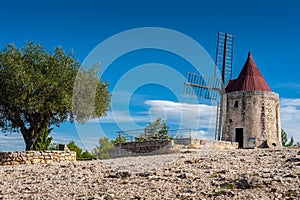 Old stone windmill of Daudet in Provence photo