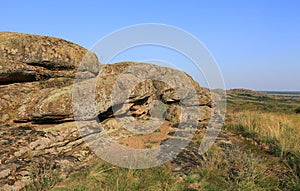 old stones in ukrainian steppe