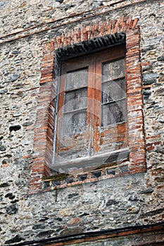 Old stonewall and door