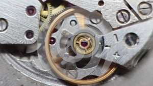 Old stopwatch clock gears mechanism