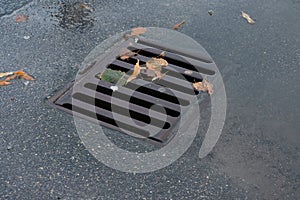 Old storm drain or storm sewer on the road