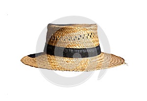 Old straw hat vintage traditional authentic Mallorca style