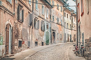 Old street alley in Ljubljana