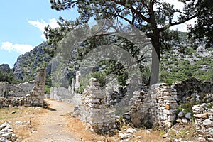 Old street in ancient city Olympos