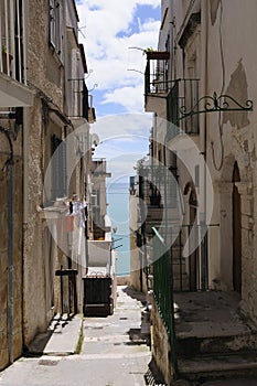 Old street in the center of Vieste