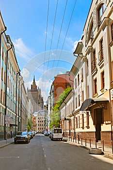 Old street in centre of Moscow Russia