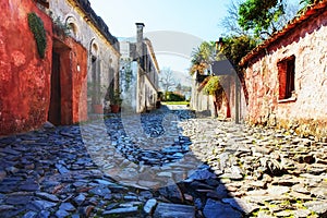 Old street in Colonia del Sacramento Uruguay