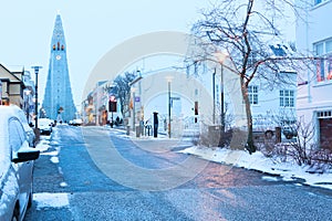 Old street of downtown Reykjavik, Iceland.