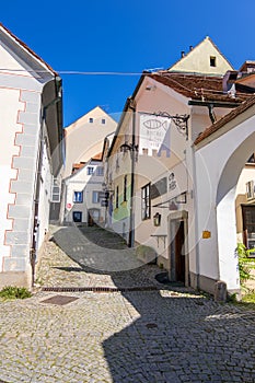 Old street in historical center of Maribor, Lower Styria, Slovenia