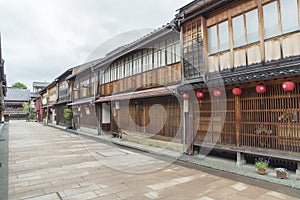 Old street of historical city Kanazawa, Japan