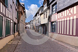 Old street at Honfleur, Normandy, France