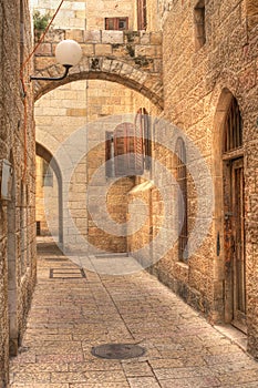 Old street in Jerusalem, Israel.