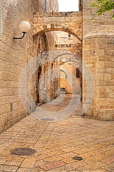 Old street in Jerusalem, Israel. photo