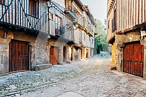 Old street in La Alberca, Salamanca, Spain photo