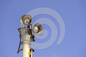 Old Street lamp with blue sky background