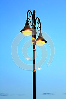 Old street lamp pole