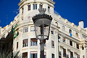 Old street lamp at Town Hall Square Plaza del Ayuntamiento photo