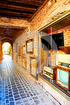 Old street in the medieval city of romania