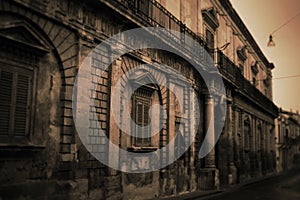 Old street in Noto, Sicilia photo