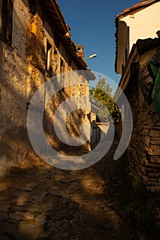Old street and old houses of Sirince Village in Izmir, Turkey